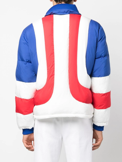 Shop Casablanca Colour-block Puffer Jacket In Weiss