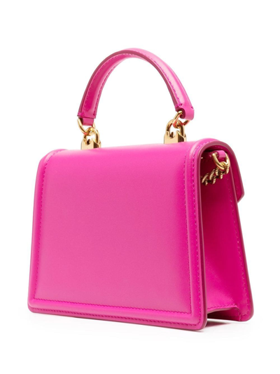 Dolce & Gabbana Devotion Mini Leather Top Handle Crossbody In Pink