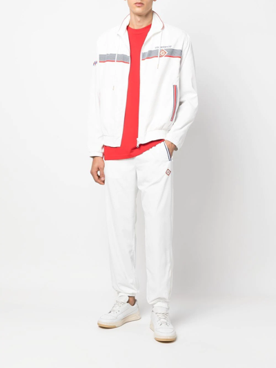 Casablanca Par Avion Logo-patch Track Pants In Weiss