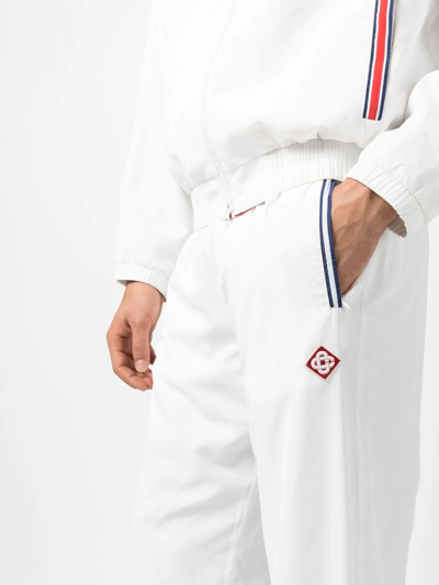 Casablanca Par Avion Logo-patch Track Pants In Weiss