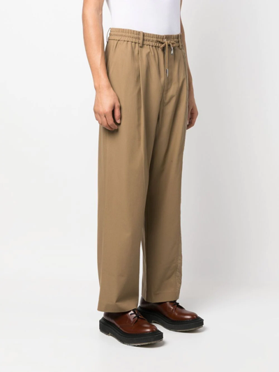 Feng Chen Wang Embroidered-panel Drawstring Trousers In Nude