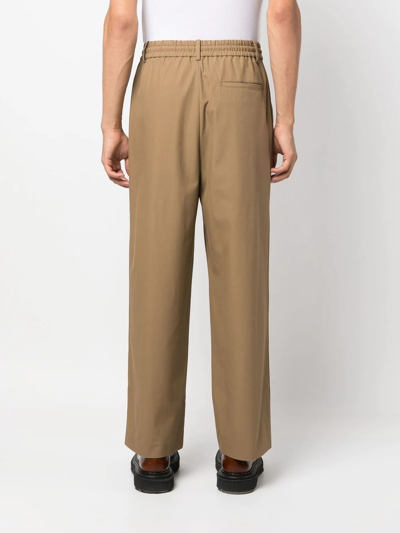 Shop Feng Chen Wang Embroidered-panel Drawstring Trousers In Nude