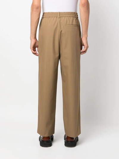 Feng Chen Wang Embroidered-panel Drawstring Trousers In Nude