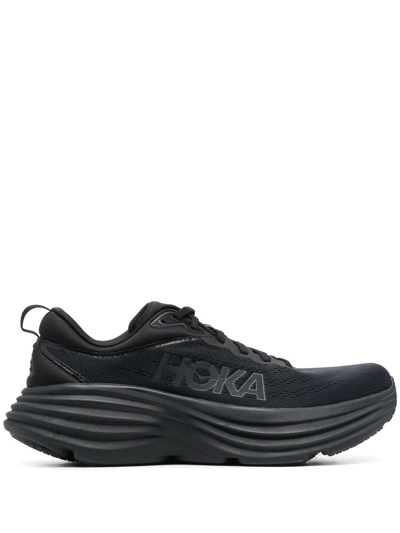 Shop Hoka One One Logo-print Lace-up Sneakers In Schwarz