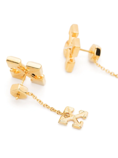 Shop Off-white Arrow Pendant Earrings In Gold