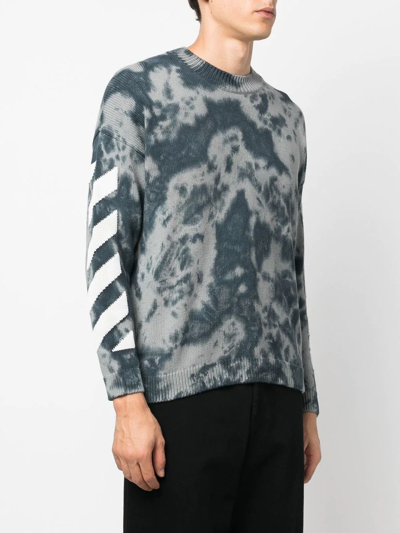 Shop Off-white Diag Tie-dye Jumper In Grau