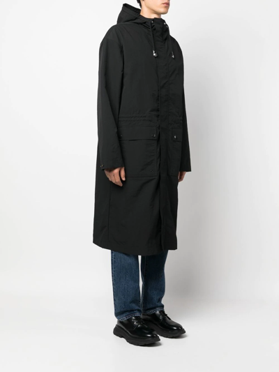 Shop Diesel J-lui-a Hooded Coat In Schwarz