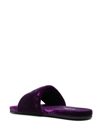 Shop Tom Ford Monogram Velvet Sandals In Violett