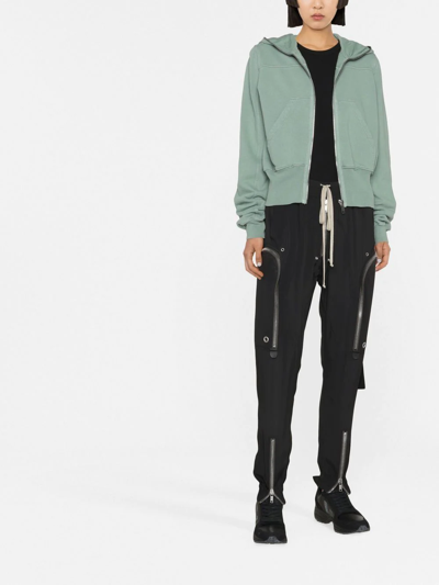 Shop Rick Owens Drkshdw Zip-fastening Long-sleeve Hoodie In Grün