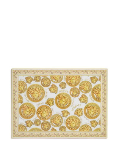 Shop Versace Medusa Amplified Placemat (set Of Two) In Weiss