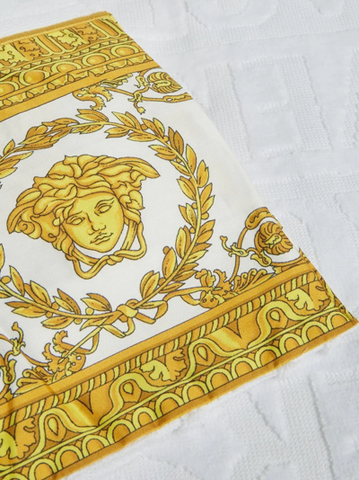 Shop Versace I Love Baroque Bath Sheet In Weiss