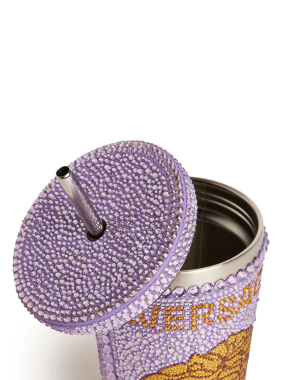 Shop Versace Medusa Crystal-embellished Travel Cup In Violett