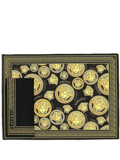 Shop Versace Medusa Amplified Napkin And Placemat (set Of Two) In Schwarz