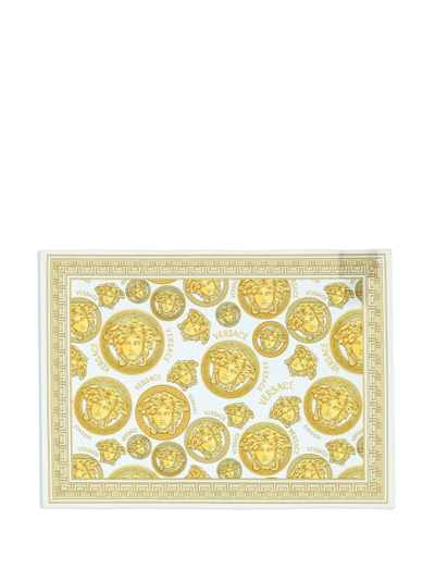 Shop Versace Medusa Amplified Napkin (set Of Two) In Weiss