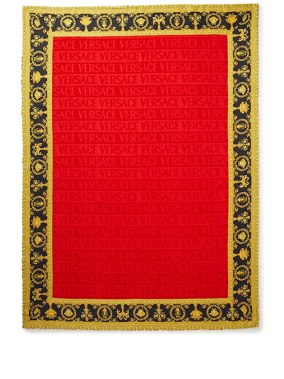 Shop Versace I Love Baroque Beach Towel In Rot