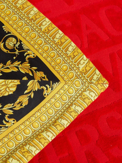 Shop Versace I Love Baroque Beach Towel In Rot