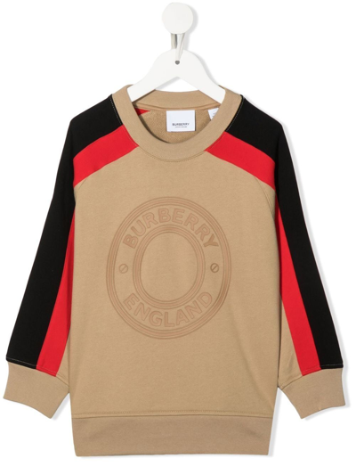 Shop Burberry Logo-embellished Sweatshirt In Nude