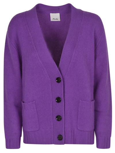 Shop Allude V-neck Cardigan In Violet