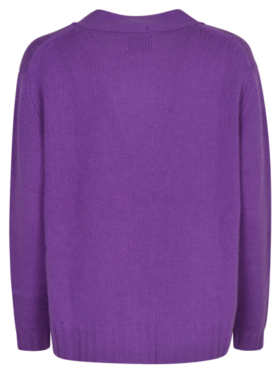 Shop Allude V-neck Cardigan In Violet
