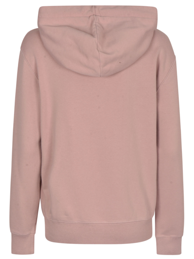 Shop Lanvin Logo Embroidered Hoodie In Pale Rose