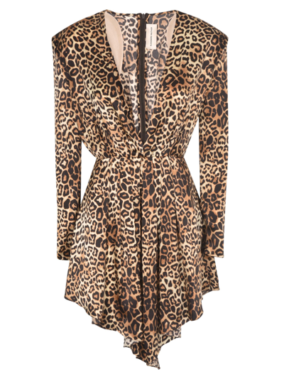 Shop Alexandre Vauthier Mini Leopard Dress