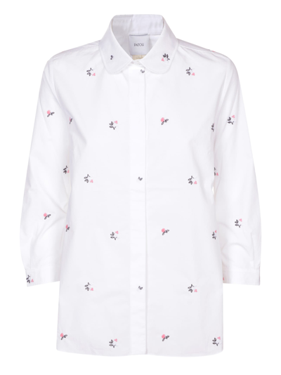 Shop Patou Embroidered Baby Shirt In 001w