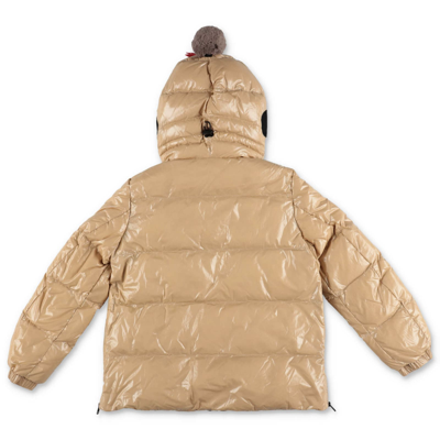 Shop Ai Riders On The Storm Piumino Beige In Nylon Con Cappuccio Bambino