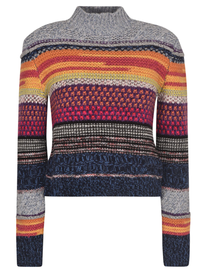 Shop Chloé Multi-knit Pullover In Multicolor