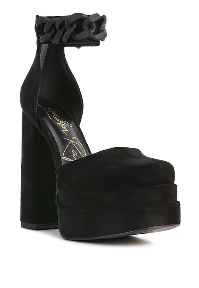 Shop London Rag Golden Hour Showstopper Microfiber High Heeled Sandals In Black