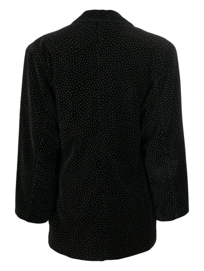 Pre-owned Versace 1970s Polka Dot Double-breasted Jacket In Black