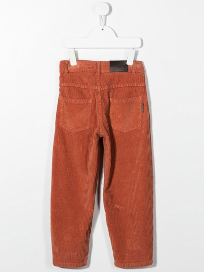 Brunello Cucinelli Corduroy Tapered Leg Jeans In 橘色