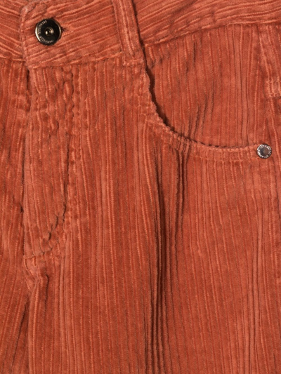 Brunello Cucinelli Corduroy Tapered Leg Jeans In 橘色