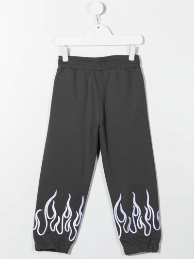 Vision Of Super Logo-embroidered Cotton Track Pants In 灰色