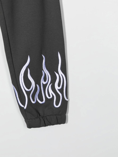 Vision Of Super Logo-embroidered Cotton Track Pants In 灰色