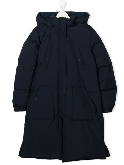 Shop Bonpoint Teen Hooded Padded Coat In Blue