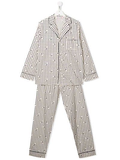 Shop Bonpoint Teen Polkadot-print Cotton Pyjamas In White