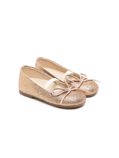 Shop Babywalker Lace-up Glitter Ballerinas In 金色