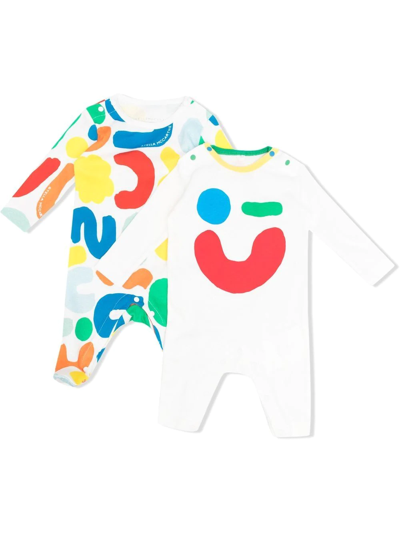 Shop Stella Mccartney Set Of Two Graphic-print Bodies In 白色