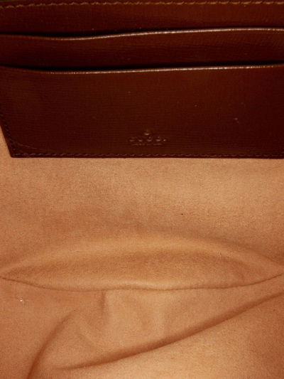 Pre-owned Gucci Gg Supreme Oval Clutch Bag In 褐色