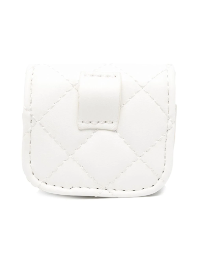 Shop Monnalisa Logo-plaque Quilted Mini Bag In White