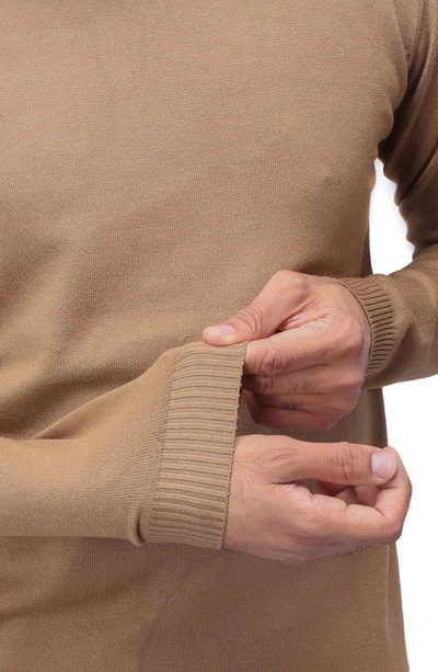 X-ray Core Mock Neck Knit Sweater In British Khaki