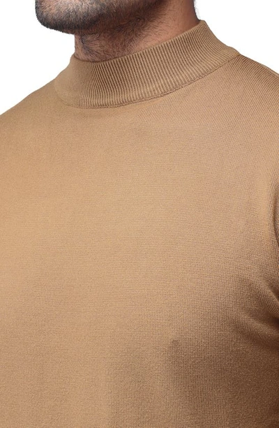 X-ray Core Mock Neck Knit Sweater In British Khaki