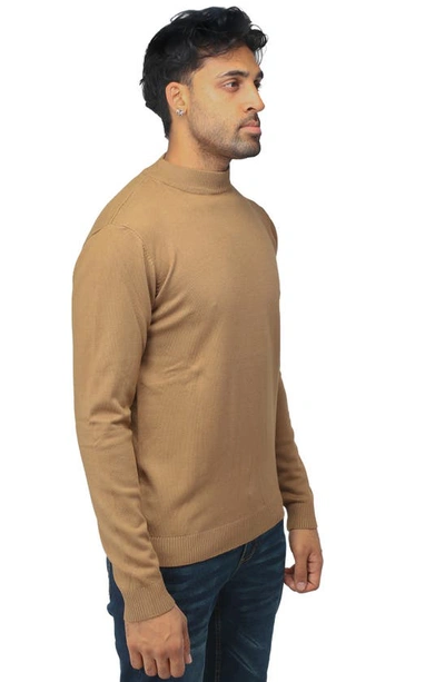 X-ray Core Mock Neck Knit Sweater In British Khaki