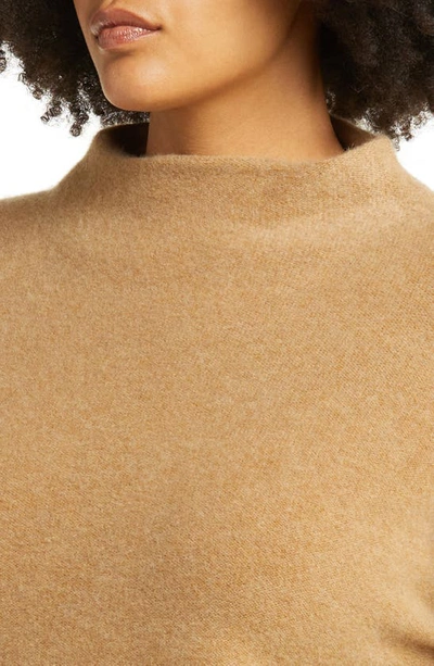 Vince Cashmere Funnel Neck Sweater In H Sand Shell