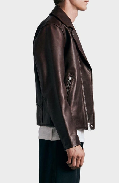 Shop Rag & Bone Buzz Leather Jacket In Burgundy