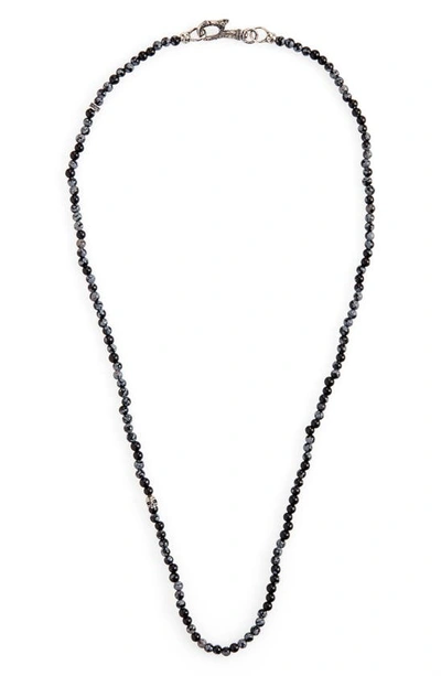 Shop John Varvatos Skull Bead Necklace In Grey