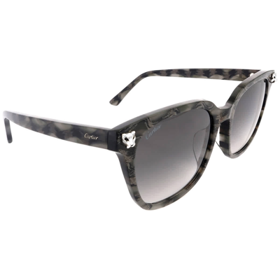 Shop Cartier Grey Rectangular Ladies Sunglasses Ct0143sa 004 56