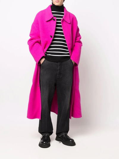Ami Alexandre Mattiussi Oversize Wool Single-breasted Coat In Pink