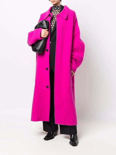 Ami Alexandre Mattiussi Oversize Wool Single-breasted Coat In Pink
