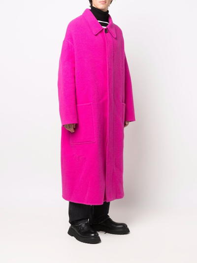 Ami Alexandre Mattiussi Oversize Wool Single-breasted Coat In Pink